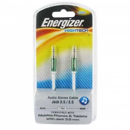 Energizer Audio Stereo Сable Jack 3,5/3,5 "Hightech" 1.5 м Green